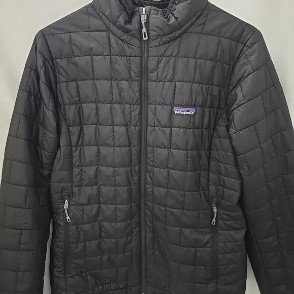 Patagonia Nano Puff Jacket Women's Size Large Black Fullzip Toggle Elastic Waist - Picture 2 of 16